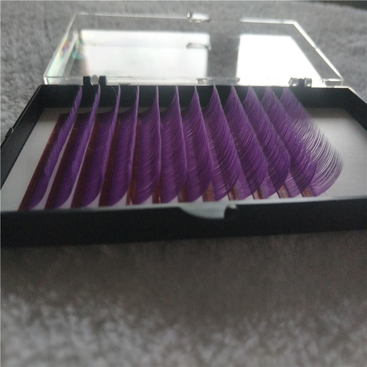 Lash Distributor Wholesale Purple Colored Flat Eyelashes with Best Quality